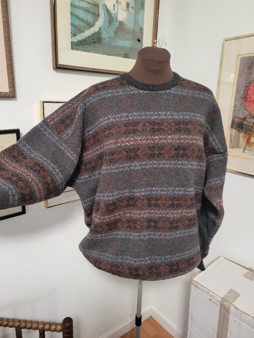 Vintage Men's Fairisle Wool Sweater by Hardenglen of Scotland